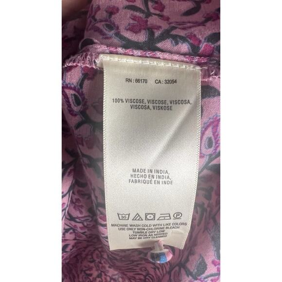 Mauve Anthropologie Women's Blouse‎ Size M Sleeveless Button Up Petunia Pintuck - Picture 7 of 9